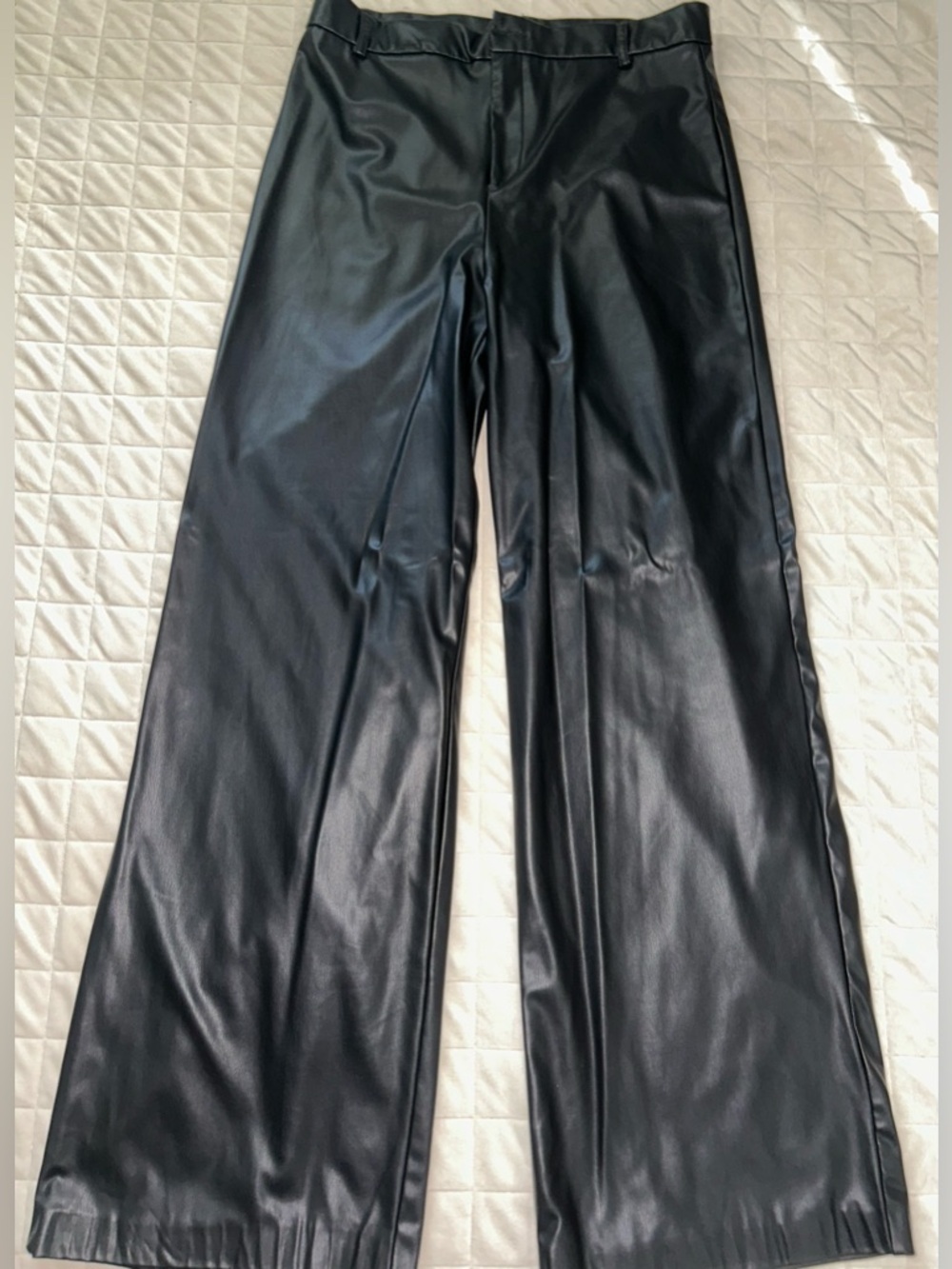 Zara faux leather black pants. Size XL with 32” inseam. Needs button